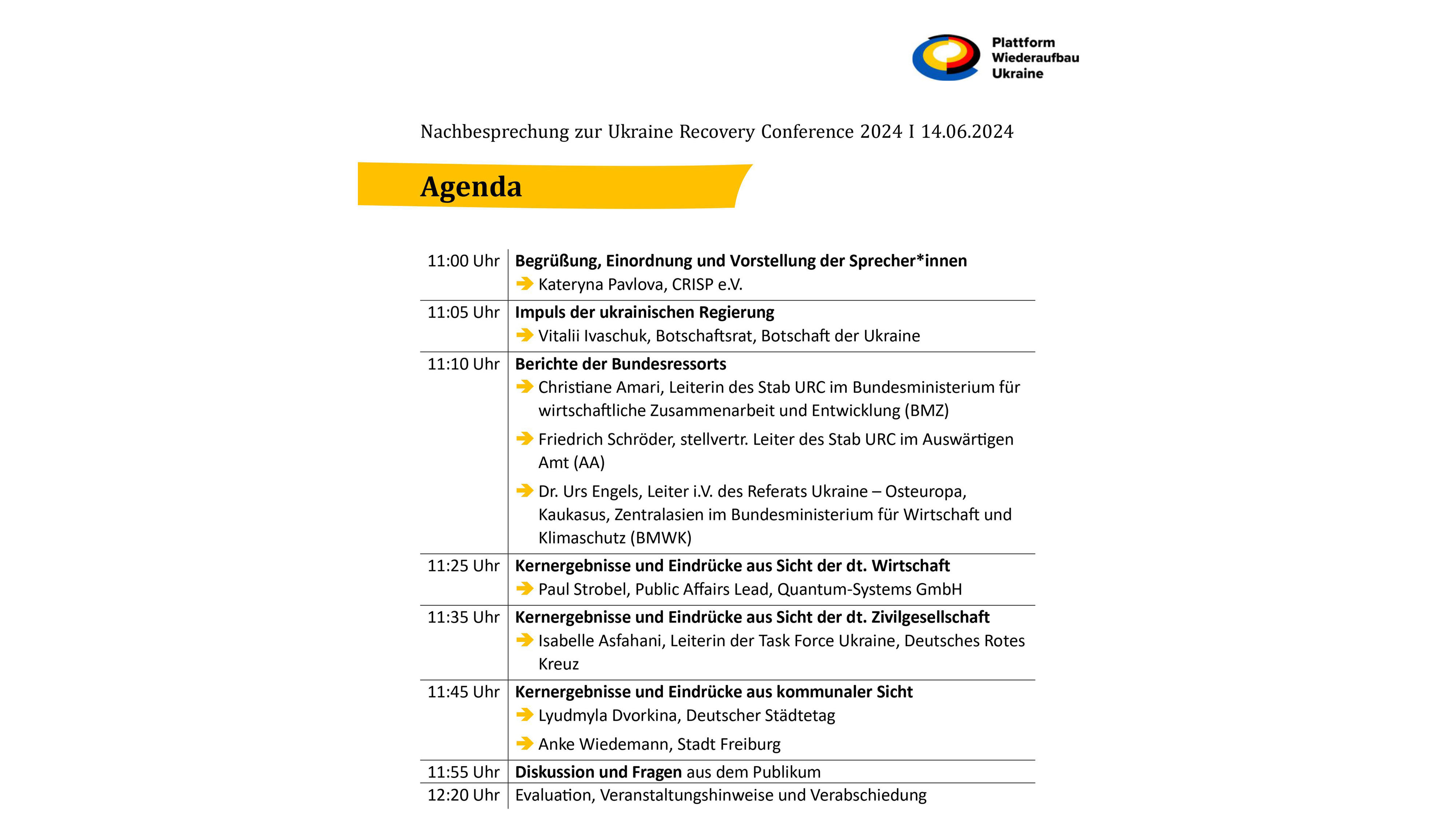 Agenda Nachbericht-Veranstaltung URC2024