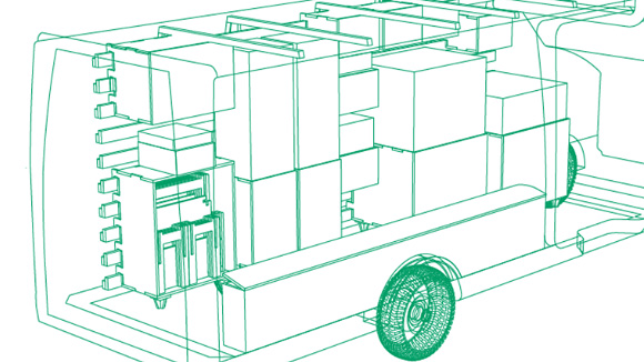 Der mobile Makerspace im Aufbau